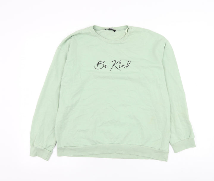 Select Womens Green Cotton Pullover Sweatshirt Size M Pullover - Be Kind