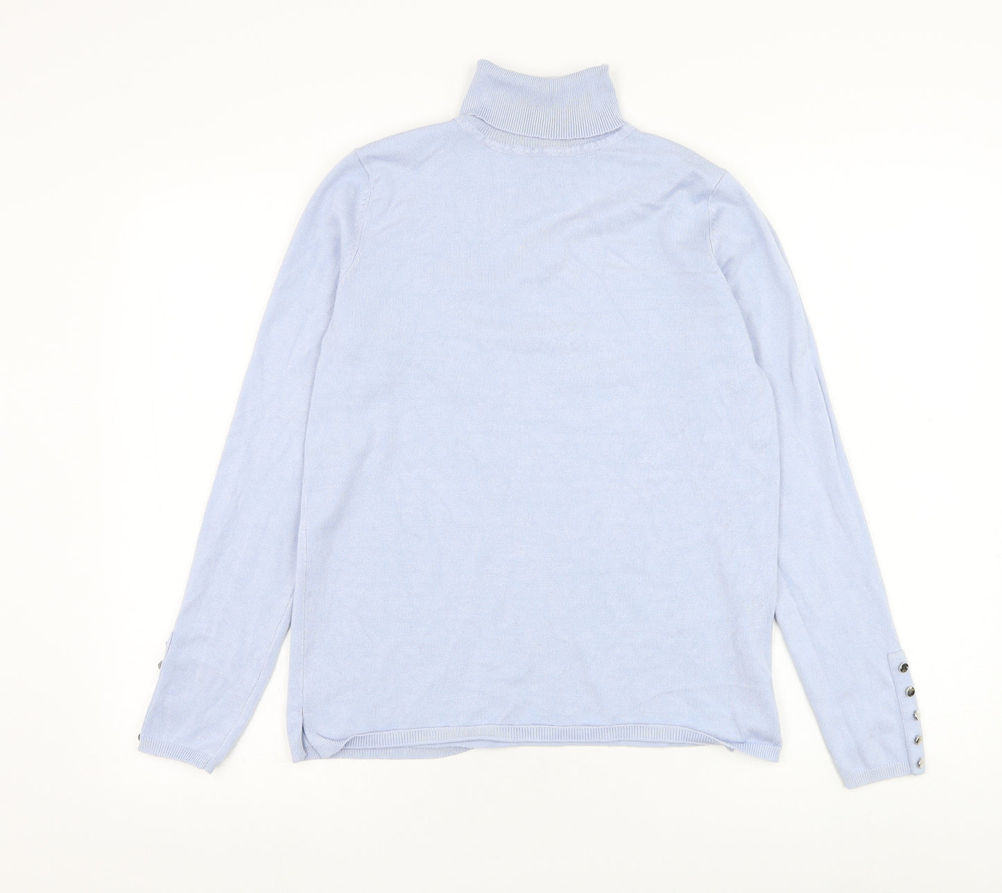 M&Co Womens Blue Roll Neck  Viscose Pullover Jumper Size 12