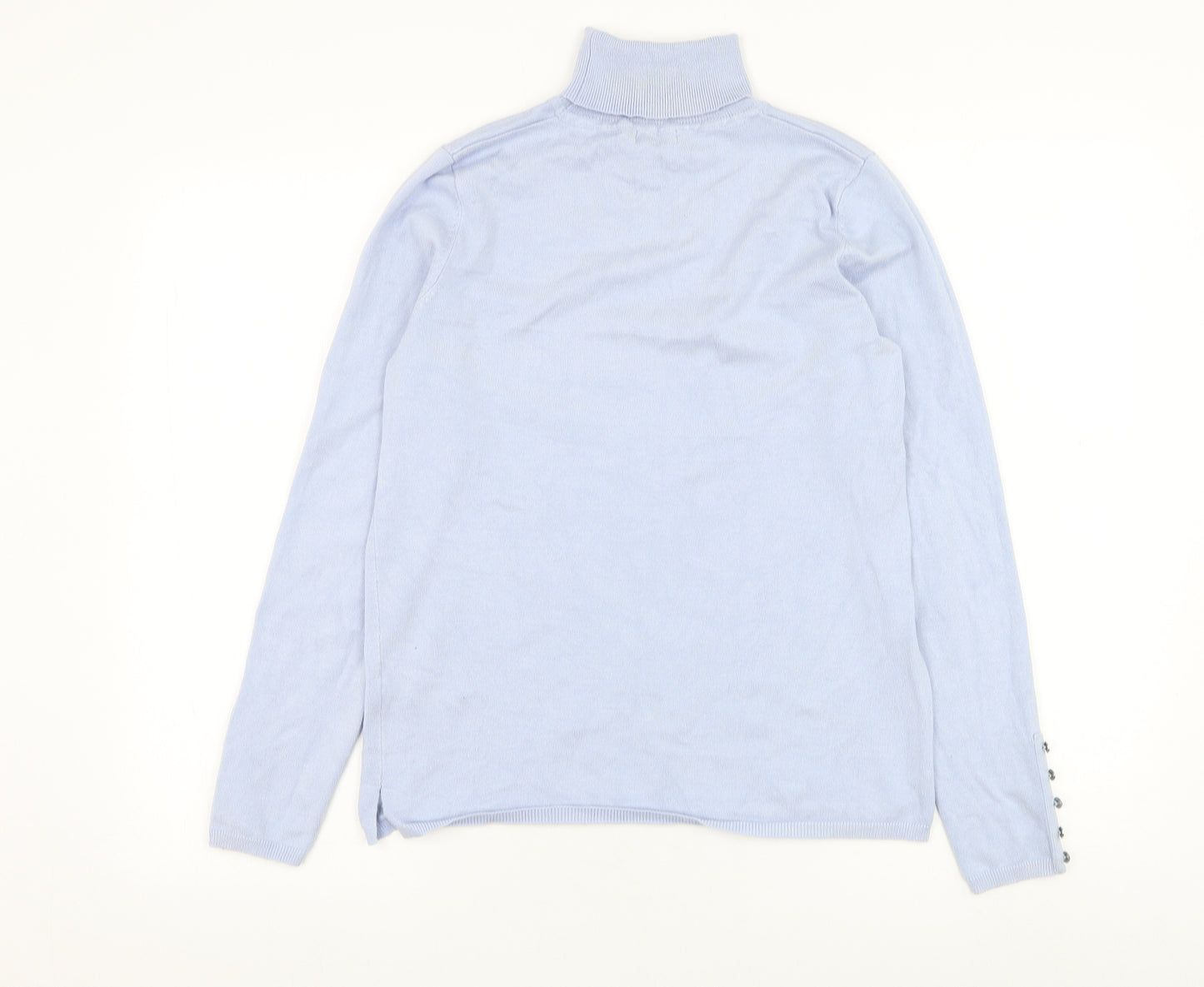M&Co Womens Blue Roll Neck  Viscose Pullover Jumper Size 12
