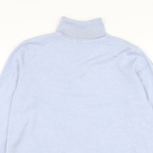 M&Co Womens Blue Roll Neck  Viscose Pullover Jumper Size 12