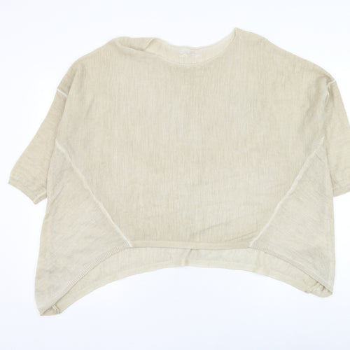 Preworn Womens Beige Round Neck  Acrylic Pullover Jumper Size L