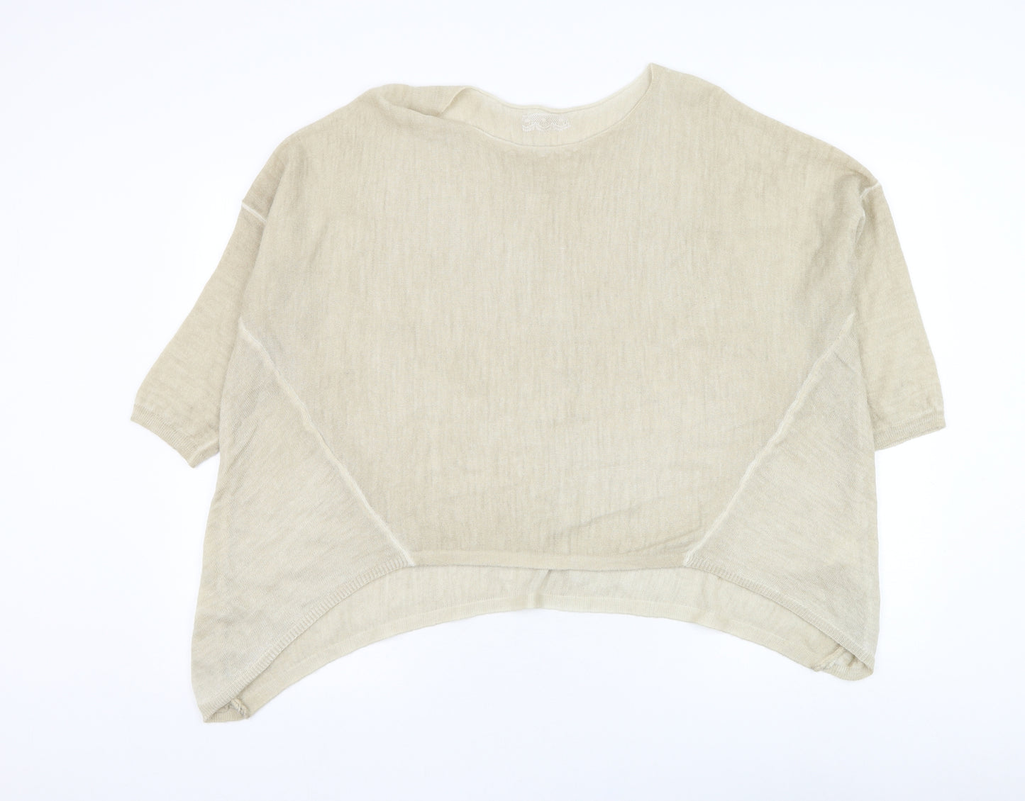 Preworn Womens Beige Round Neck  Acrylic Pullover Jumper Size L