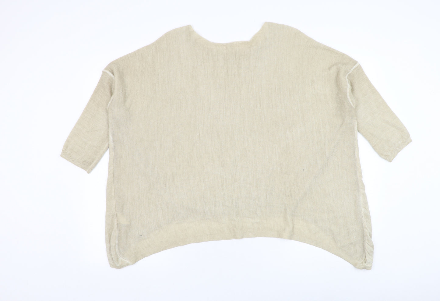 Preworn Womens Beige Round Neck  Acrylic Pullover Jumper Size L