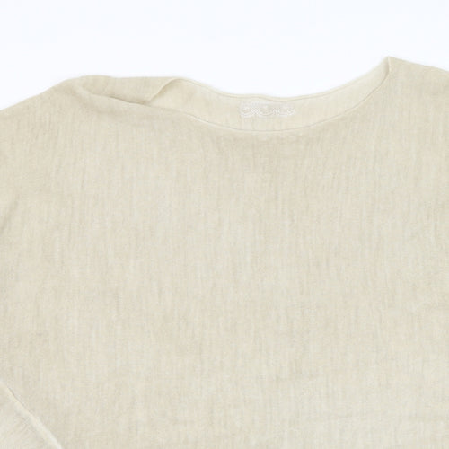 Preworn Womens Beige Round Neck  Acrylic Pullover Jumper Size L