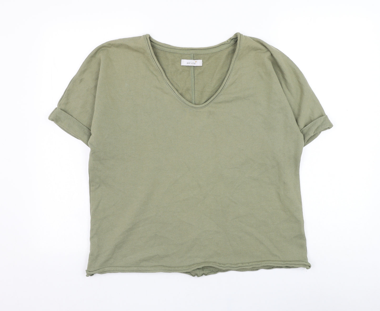 Marks and Spencer Womens Green  Cotton Pullover Sweatshirt Size 10  Pullover