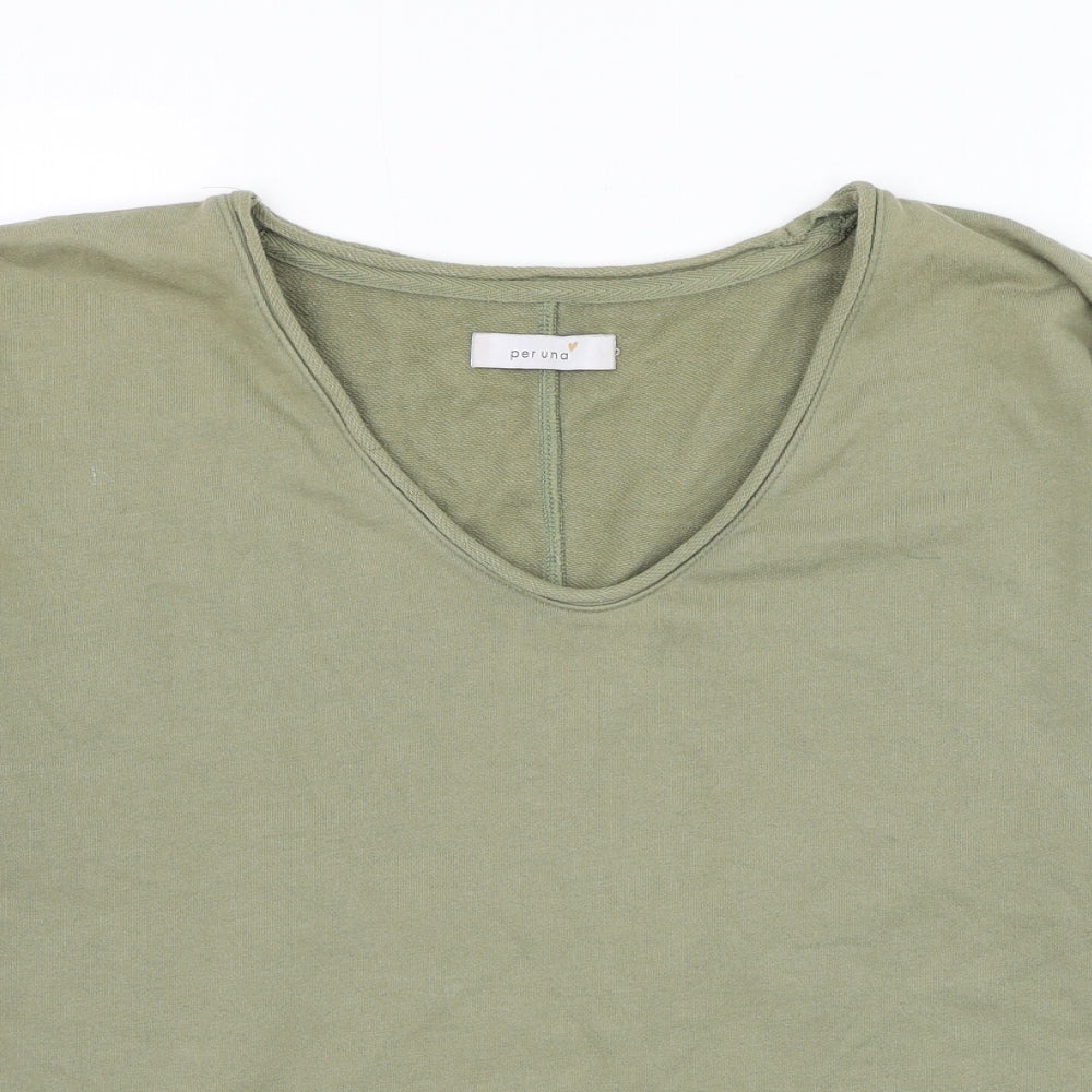 Marks and Spencer Womens Green  Cotton Pullover Sweatshirt Size 10  Pullover
