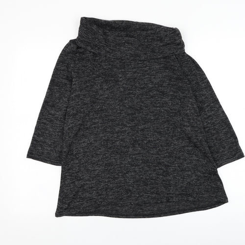 Tru Collection Womens Grey Roll Neck  Polyester Pullover Jumper Size 14