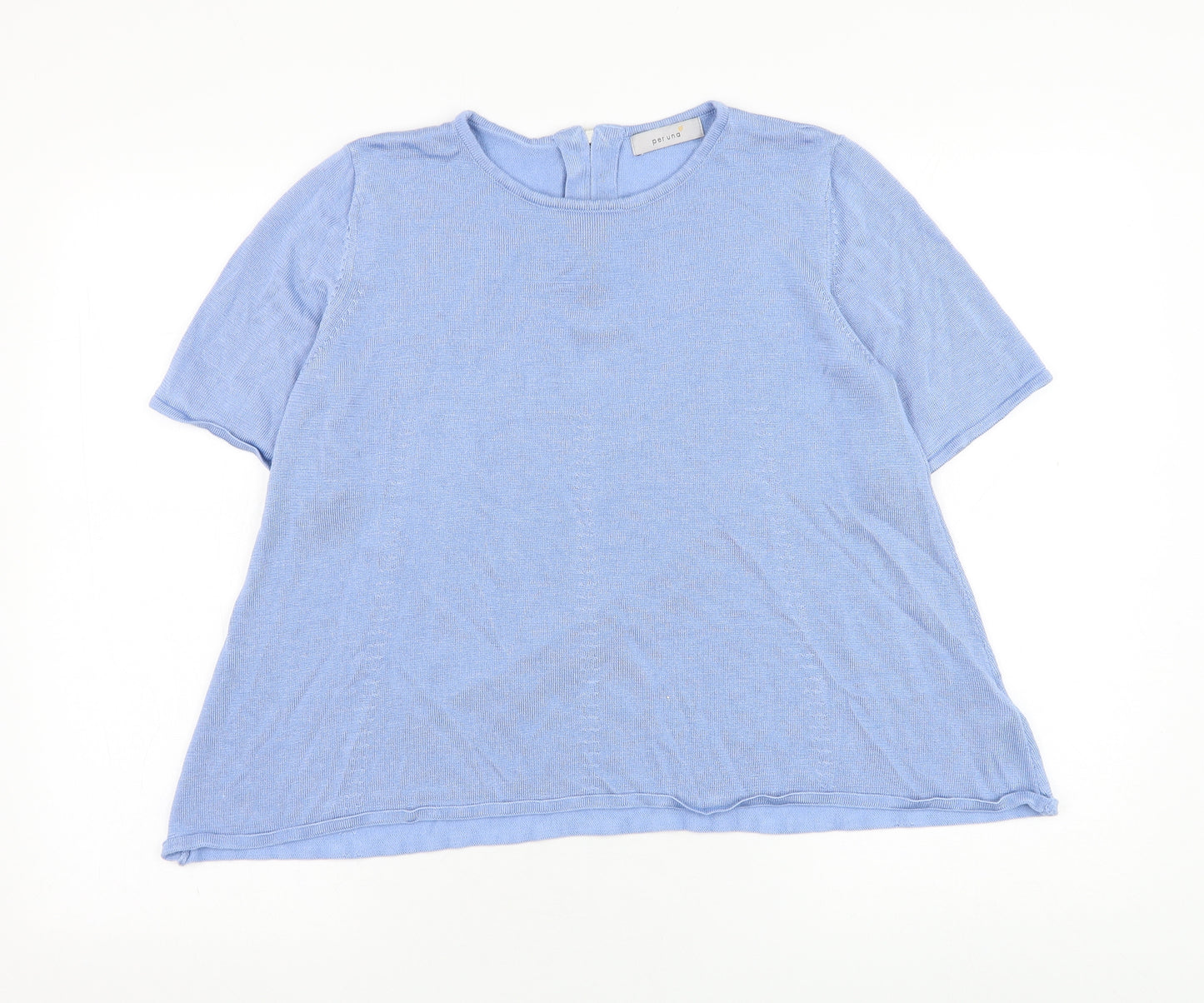 Marks and Spencer Womens Blue Round Neck  Viscose Pullover Jumper Size 14