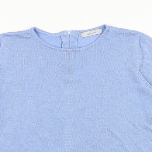 Marks and Spencer Womens Blue Round Neck  Viscose Pullover Jumper Size 14