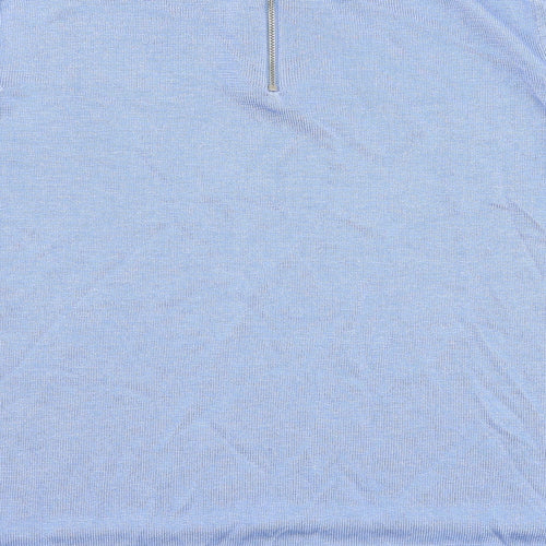 Marks and Spencer Womens Blue Round Neck  Viscose Pullover Jumper Size 14