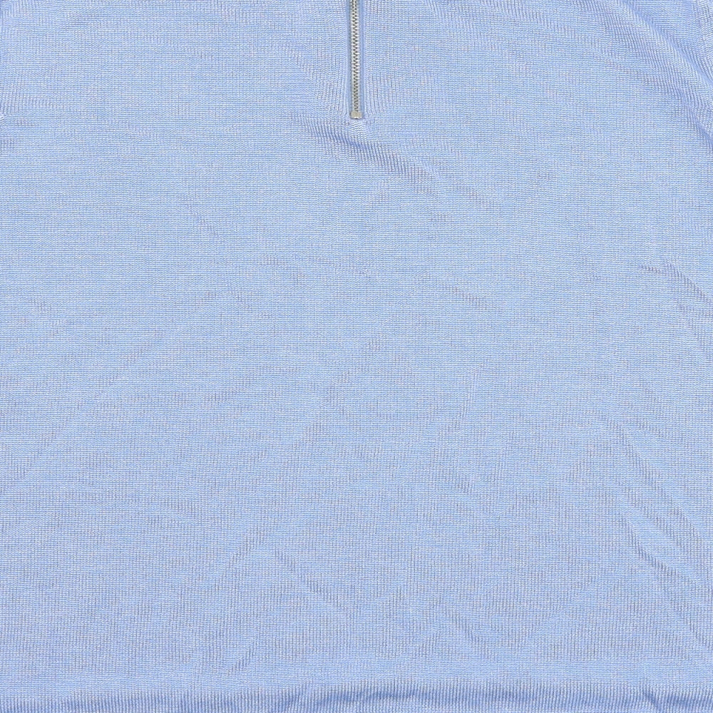 Marks and Spencer Womens Blue Round Neck  Viscose Pullover Jumper Size 14