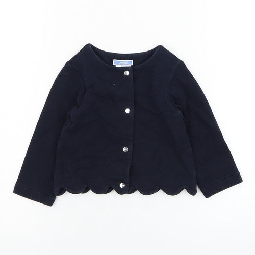 Jacadi Girls Blue  Cotton Cardigan Jumper Size 18-24 Months  Button