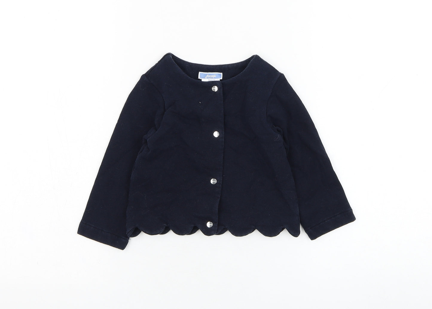 Jacadi Girls Blue  Cotton Cardigan Jumper Size 18-24 Months  Button