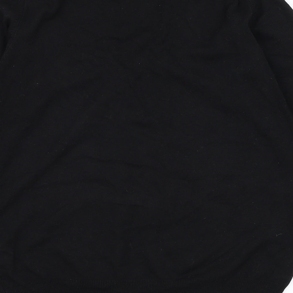 Marks and Spencer Womens Black V-Neck  Viscose Pullover Jumper Size 14