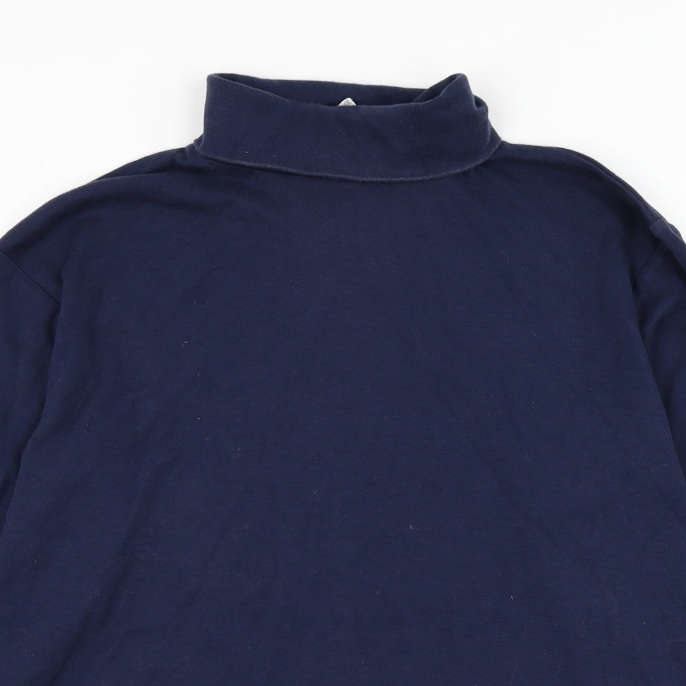 Gap Mens Blue Roll Neck  Cotton Pullover Jumper Size S