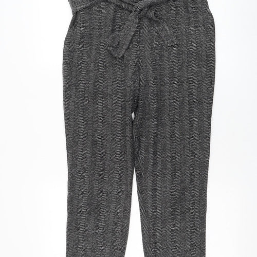 Dorothy Perkins Womens Grey  Polyester Cropped Trousers Size 10 L32 in Regular Zip