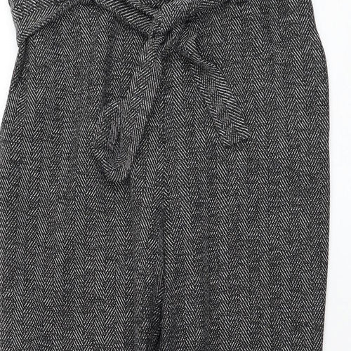 Dorothy Perkins Womens Grey  Polyester Cropped Trousers Size 10 L32 in Regular Zip