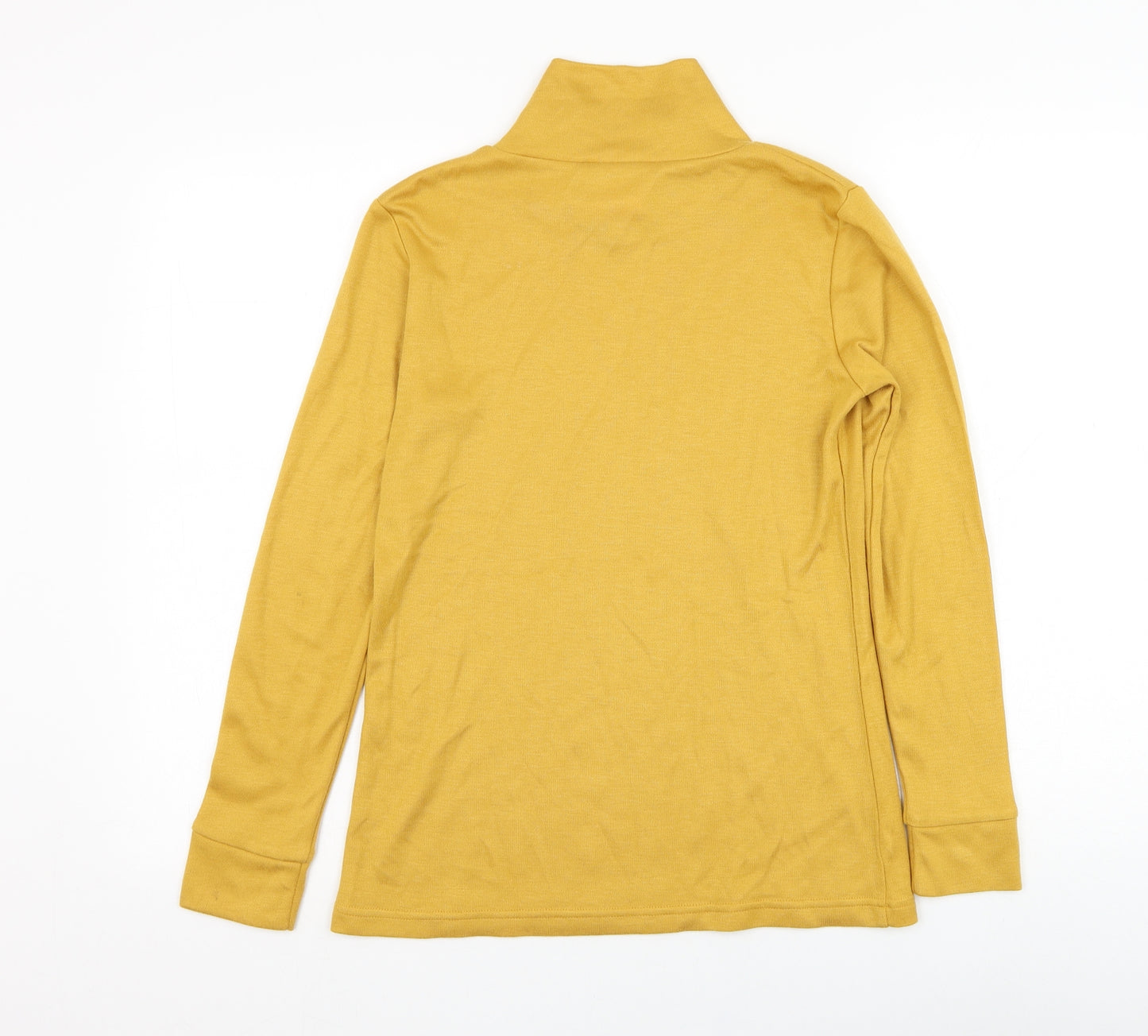 Afibel Womens Yellow Mock Neck  Acrylic Pullover Jumper Size 10
