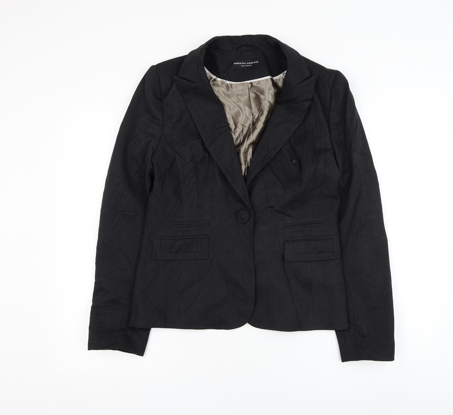 Dorothy Perkins Womens Black   Jacket Blazer Size 12  Button