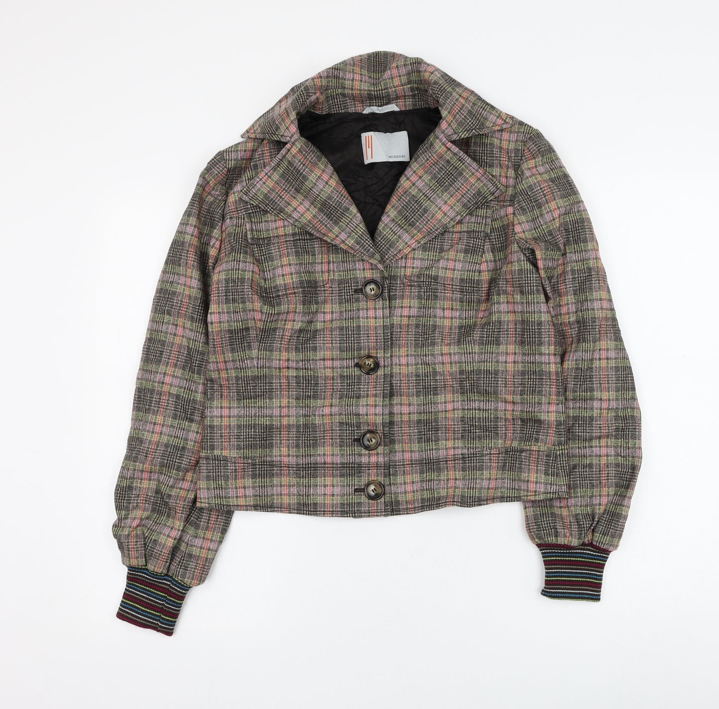 Missoni Womens Green Check  Jacket  Size 14  Button