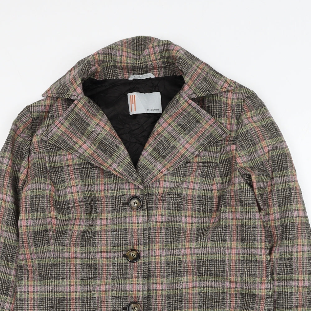Missoni Womens Green Check  Jacket  Size 14  Button