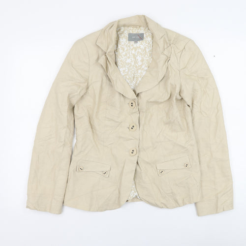 Marks and Spencer Womens Beige   Jacket Blazer Size 10  Button