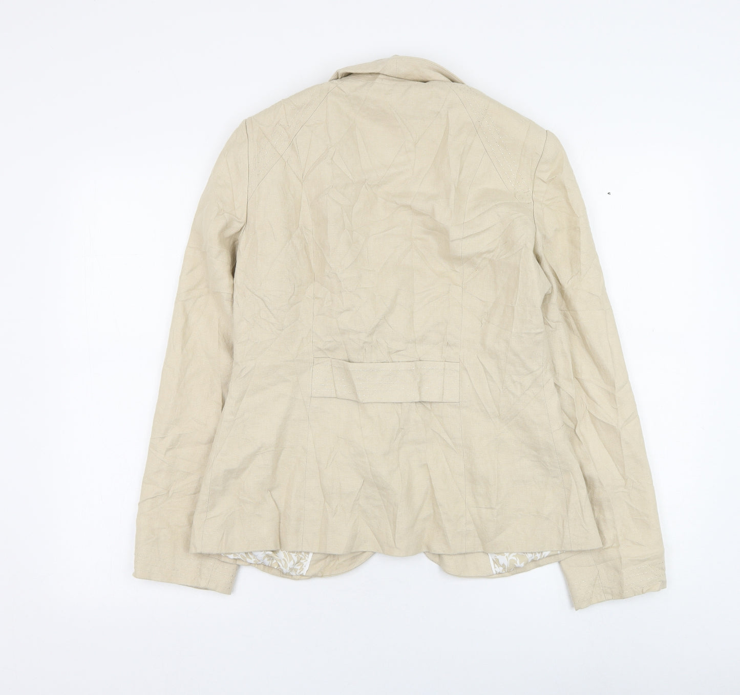 Marks and Spencer Womens Beige   Jacket Blazer Size 10  Button
