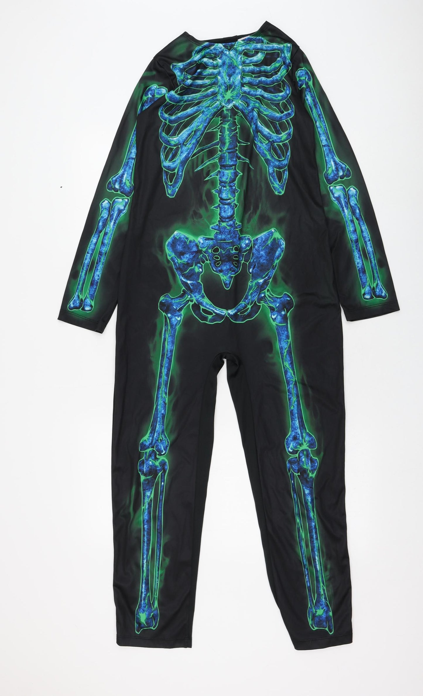 Wilko Boys Black Solid Polyester  One Piece Size 11-12 Years  Hook & Loop - Skeleton, Costume, Halloween