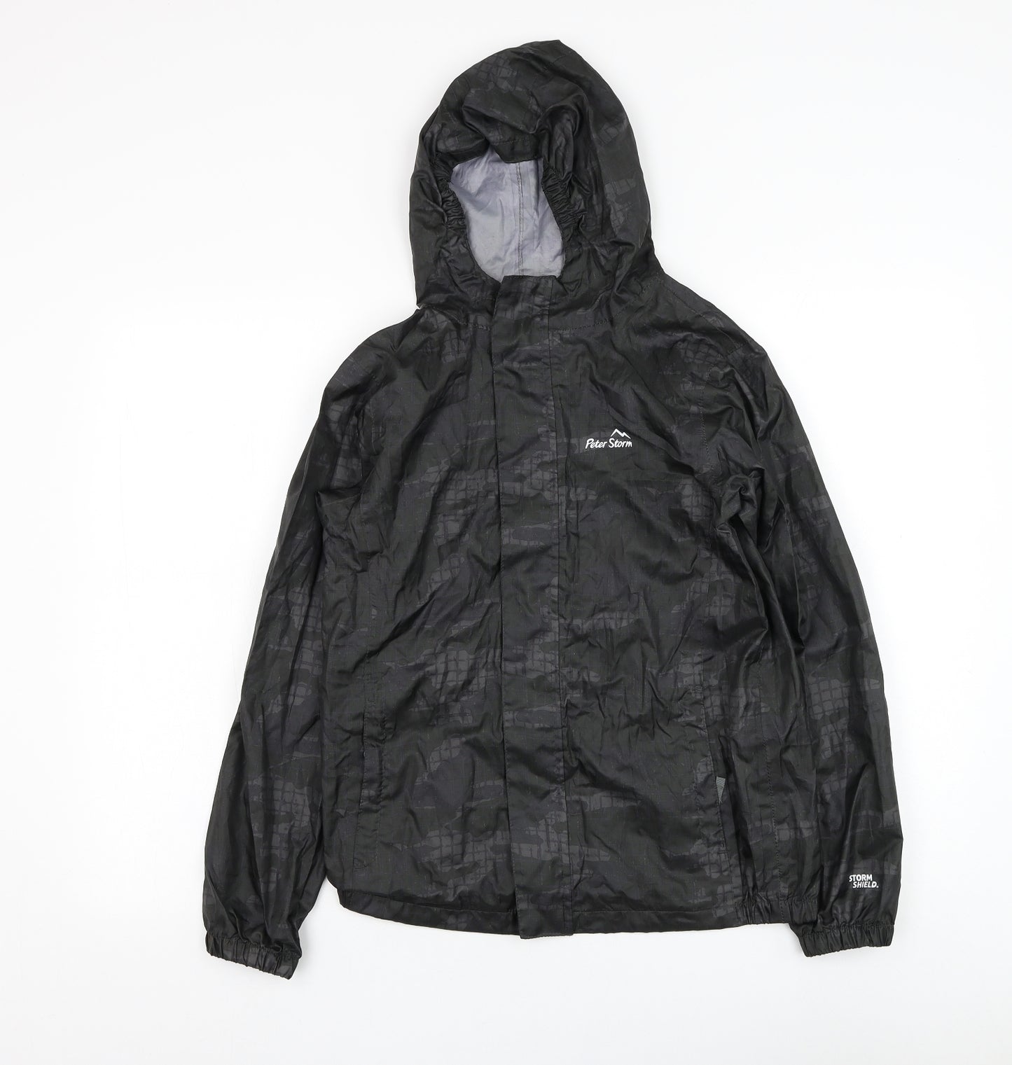 Peter Storm Boys Black   Rain Coat Coat Size 11-12 Years  Zip