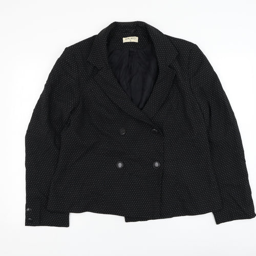Kaliko Womens Black Polka Dot  Jacket Blazer Size 18  Button