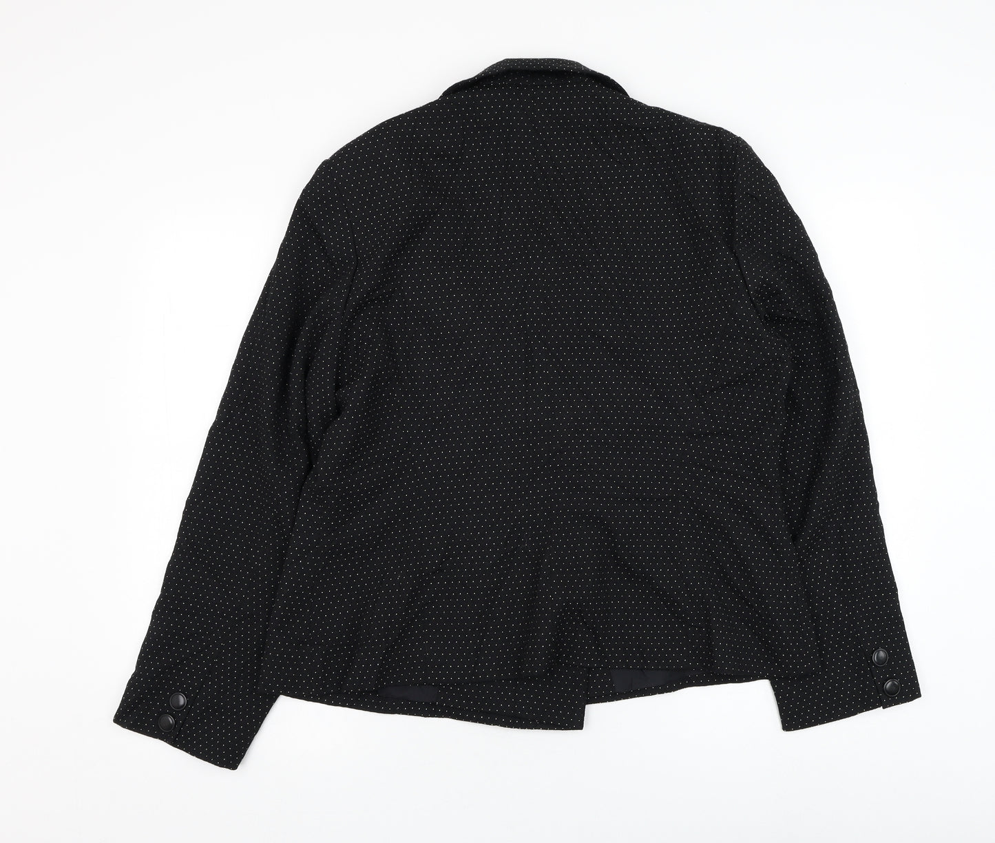 Kaliko Womens Black Polka Dot  Jacket Blazer Size 18  Button