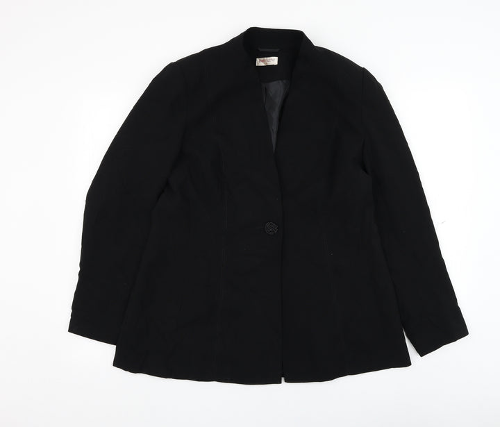 Bonmarché Womens Black    Blazer Size 14  Button