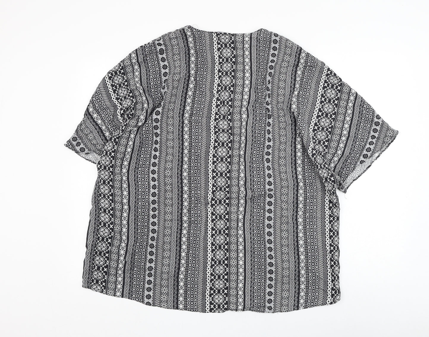 Atmosphere Womens Black Square Neck Geometric Viscose Cardigan Jumper Size 14