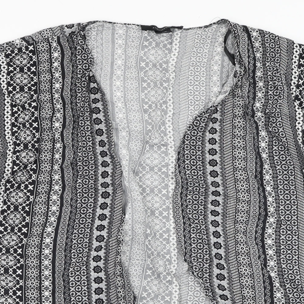 Atmosphere Womens Black Square Neck Geometric Viscose Cardigan Jumper Size 14