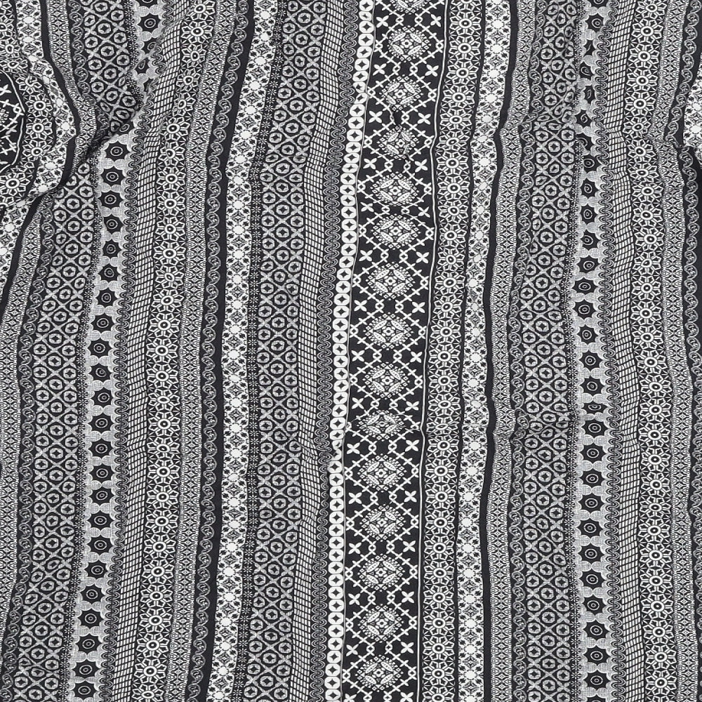 Atmosphere Womens Black Square Neck Geometric Viscose Cardigan Jumper Size 14