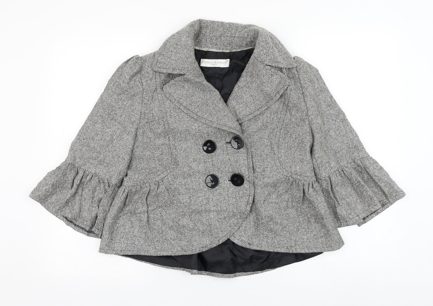 Edina Ronay Womens Grey   Jacket  Size 12  Button