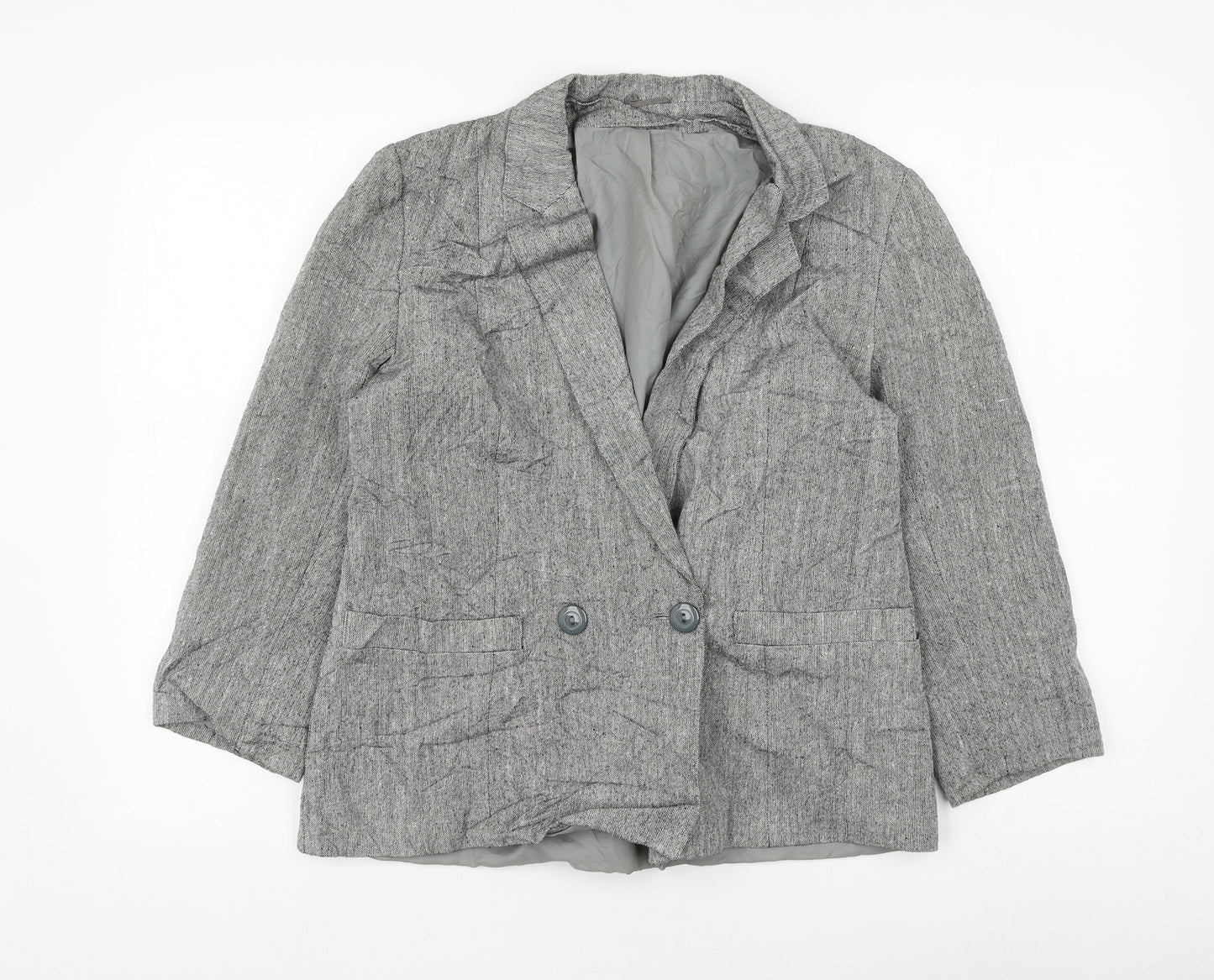 Preworn Womens Grey   Jacket Blazer Size 12  Button