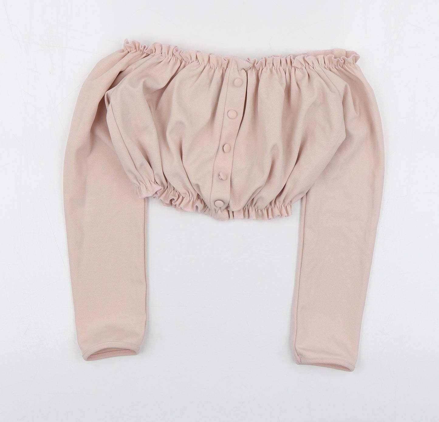 New Look Womens Pink  Polyester Basic T-Shirt Size 8 Square Neck