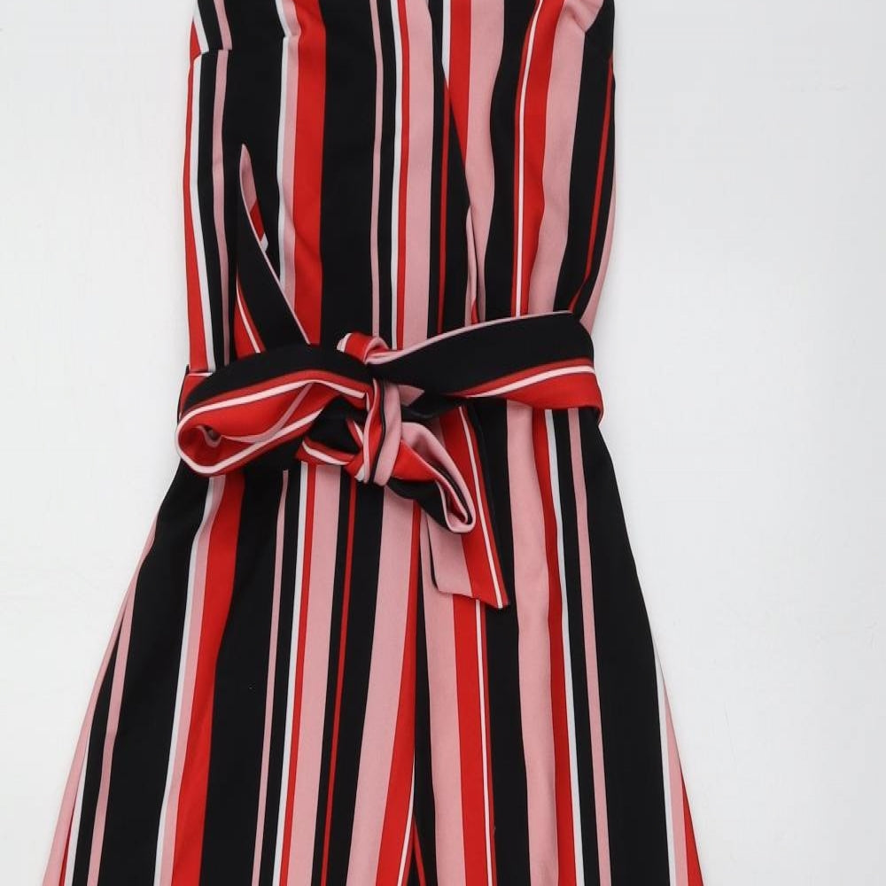 New Look Womens Multicoloured Striped Polyester Trousers One-Piece Size 8