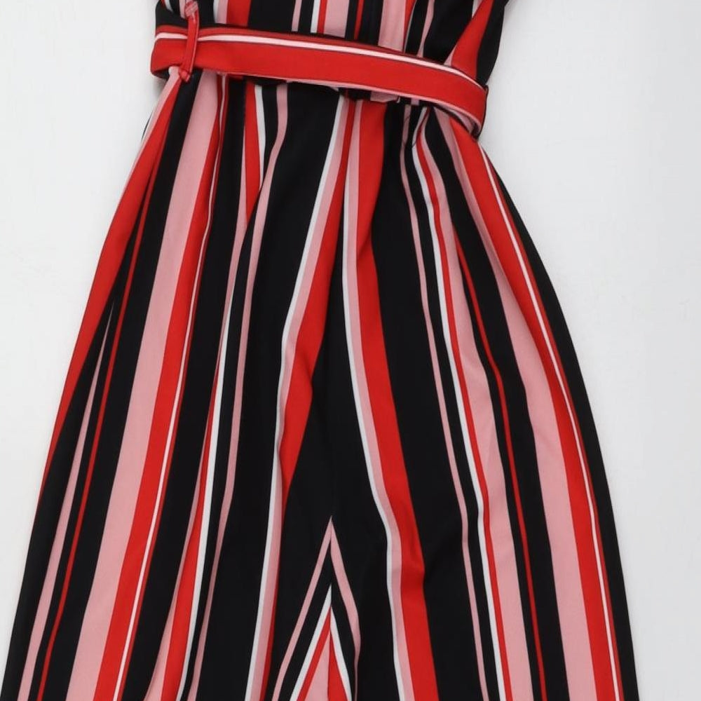 New Look Womens Multicoloured Striped Polyester Trousers One-Piece Size 8