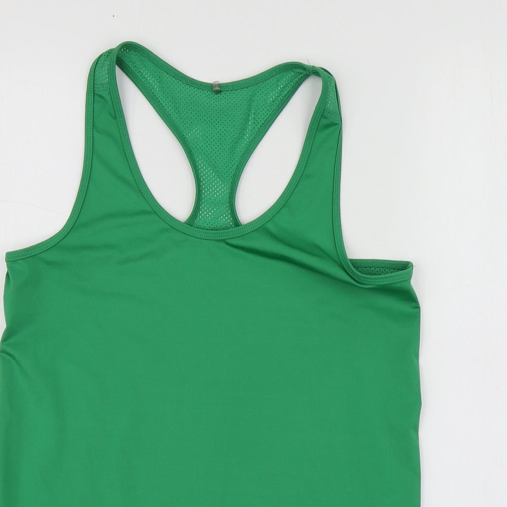 ASOS Womens Green  Polyester Basic T-Shirt Size 6 Round Neck