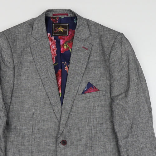 Joe Browns Mens Grey  Linen Jacket Suit Jacket Size 44