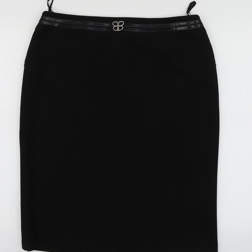Basler Womens Black  Acetate A-Line Skirt Size 16