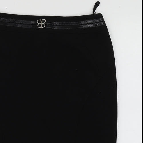 Basler Womens Black  Acetate A-Line Skirt Size 16