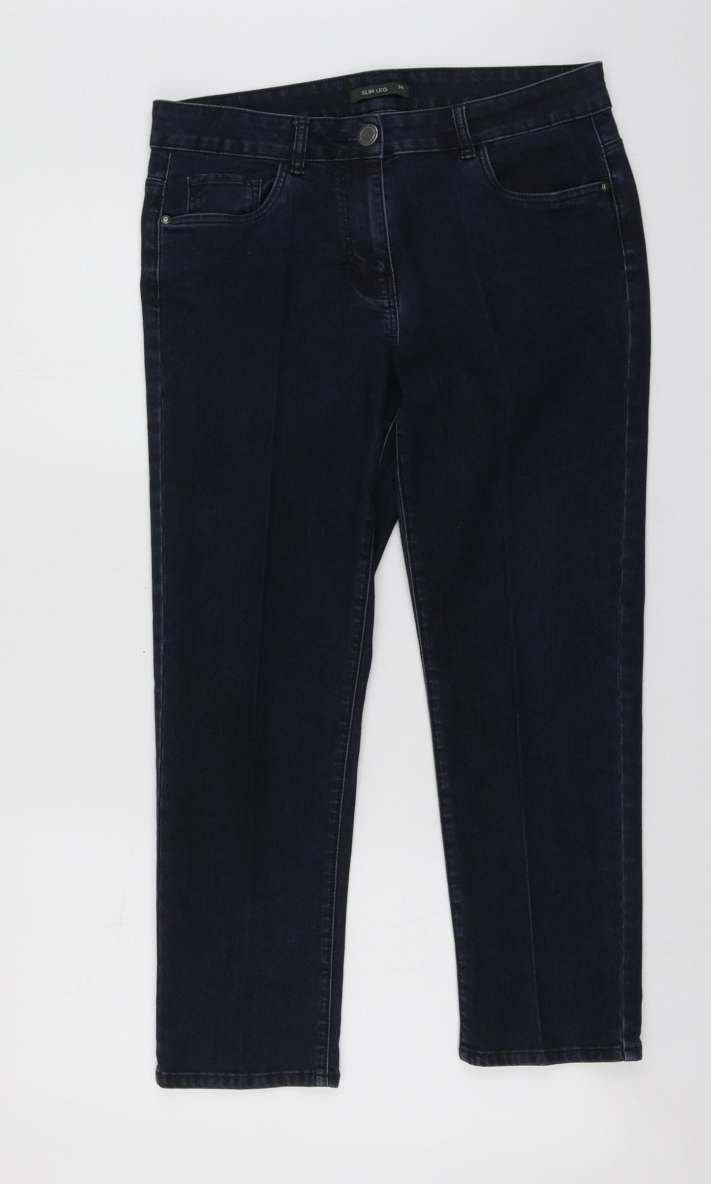 Bonmarché Womens Blue  Cotton Skinny Jeans Size 14 L24 in Regular