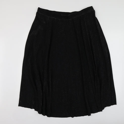F&F Womens Black  Polyester Skater Skirt Size 20