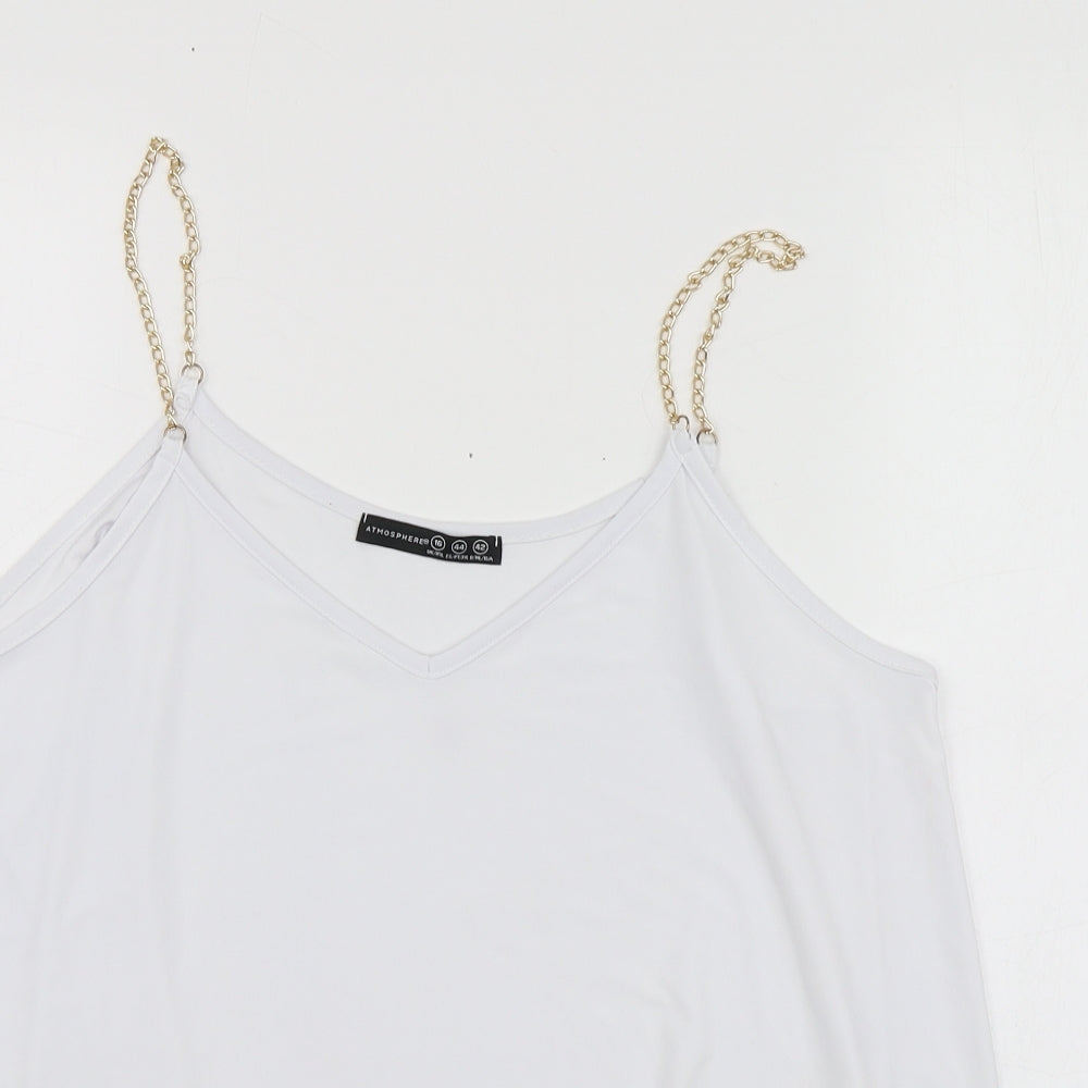 Atmosphere Womens White  Polyester Basic T-Shirt Size 16 Round Neck