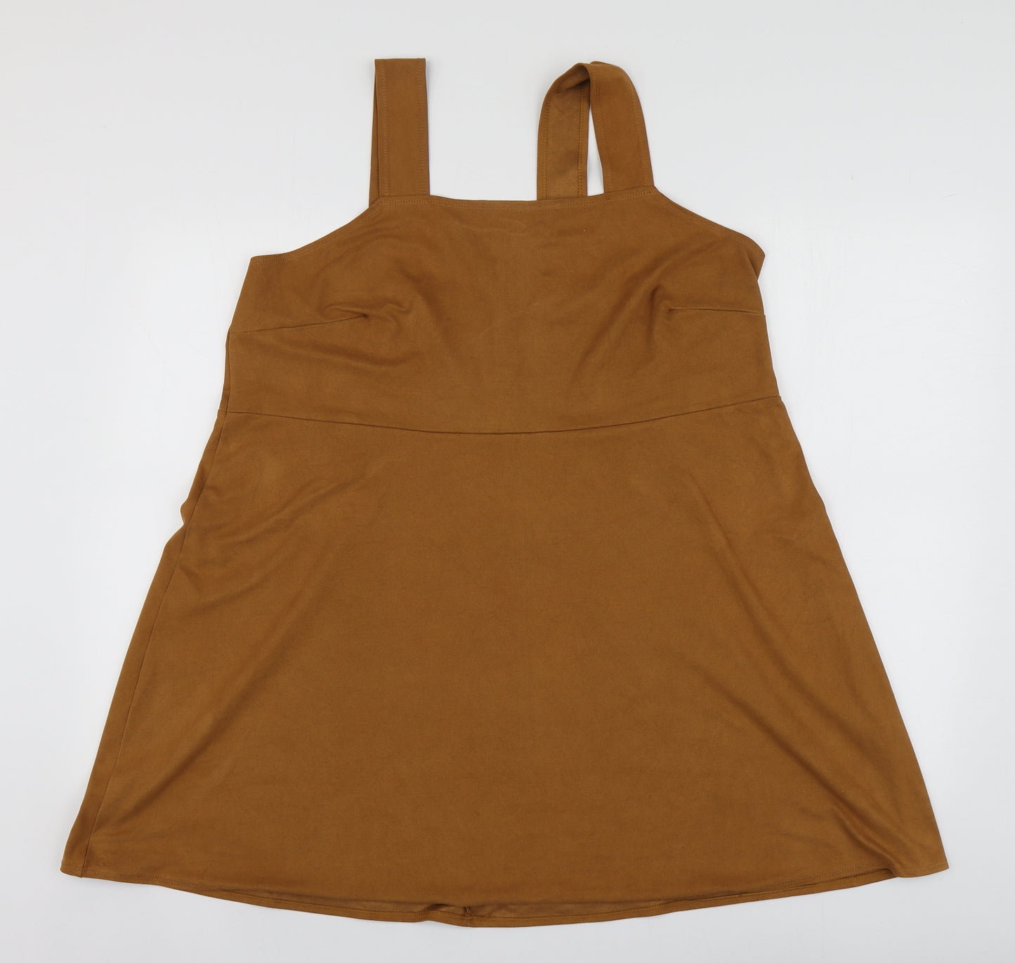 Forever Yours Womens Brown  Polyester Basic T-Shirt Size 20 Square Neck