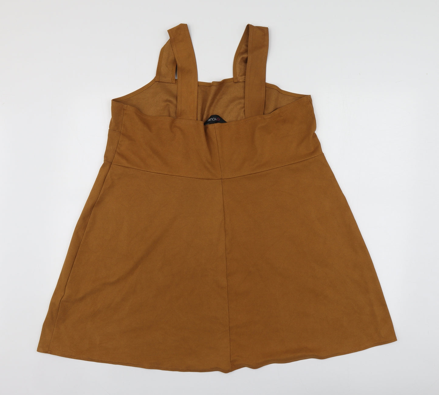 Forever Yours Womens Brown  Polyester Basic T-Shirt Size 20 Square Neck