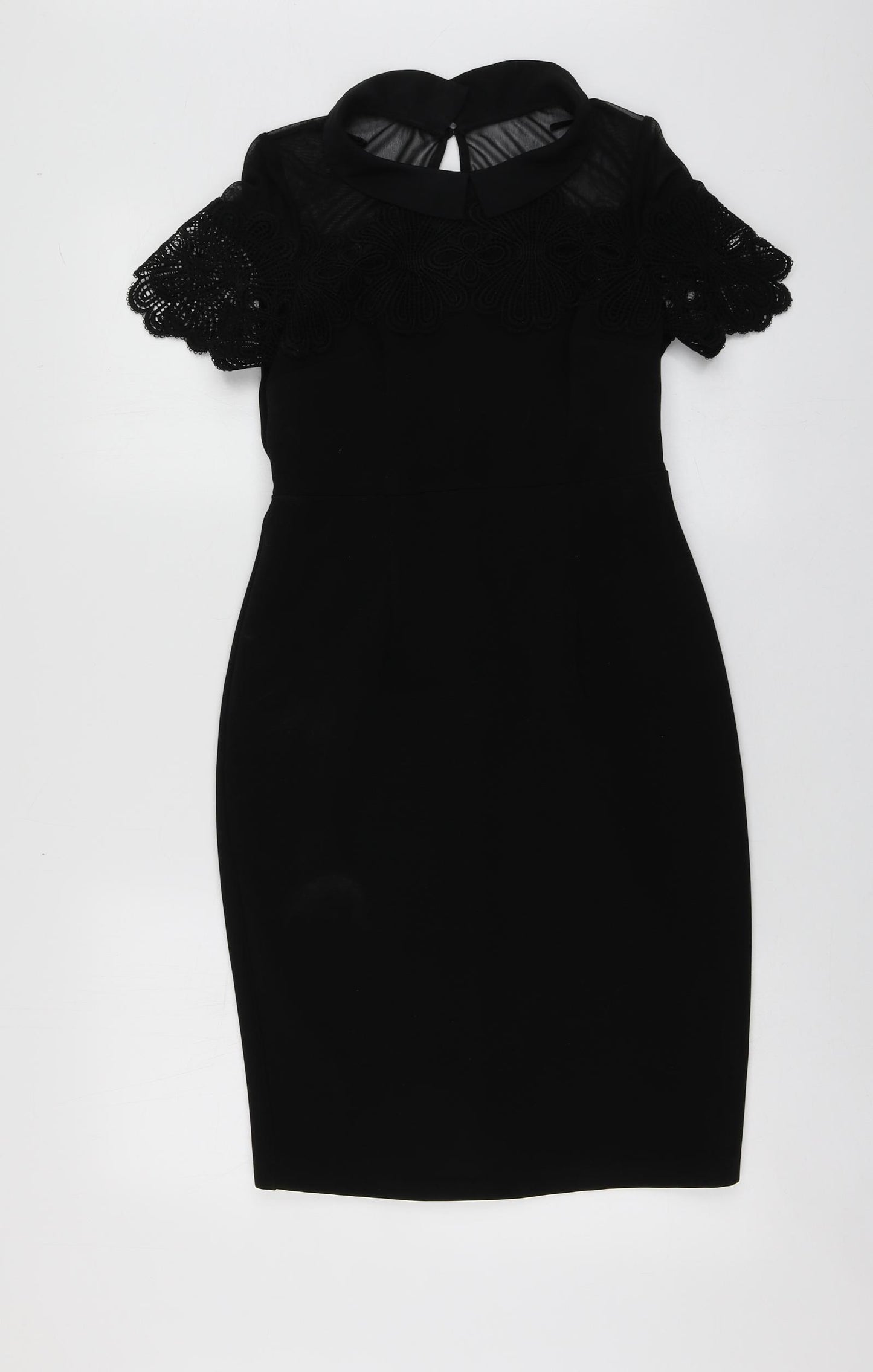 Dorothy Perkins Womens Black  Polyester A-Line  Size 8  Round Neck
